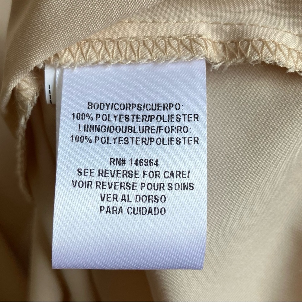 Julia Jordan Spread Collar Button Front Shirt Dress Size 10 Tan Floral Pockets - Picture 12 of 15